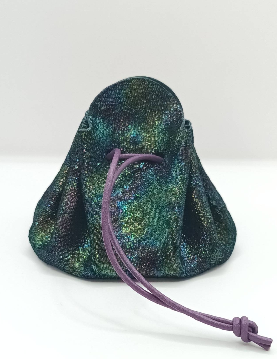 Grande bourse Violet et vert émeraude Métallisé