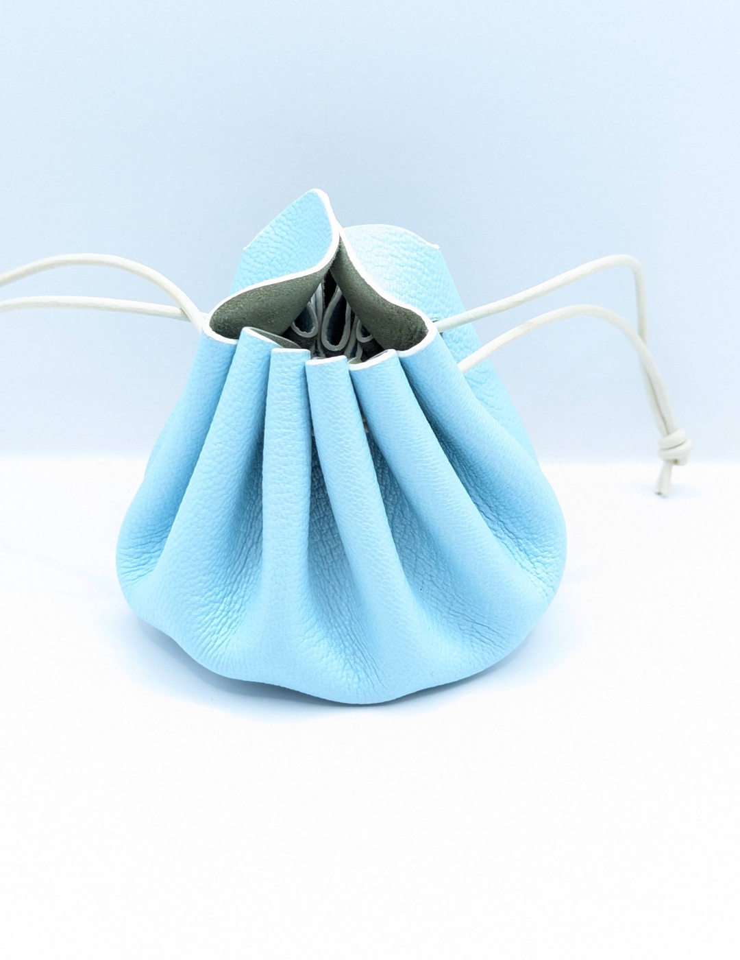 Grande bourse Bleu clair Grainé