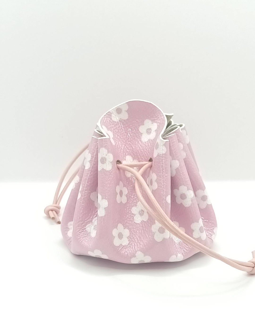 Grande bourse Rose pâle Motif petites fleurs