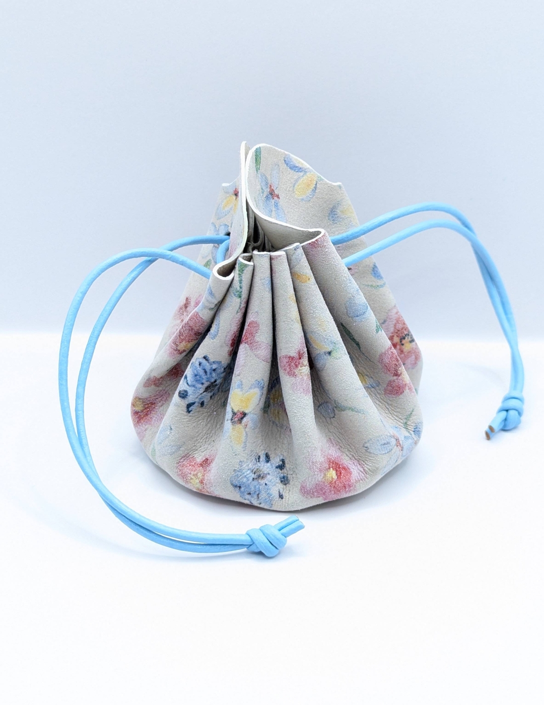 Grande bourse Crème fleuri Touché velours