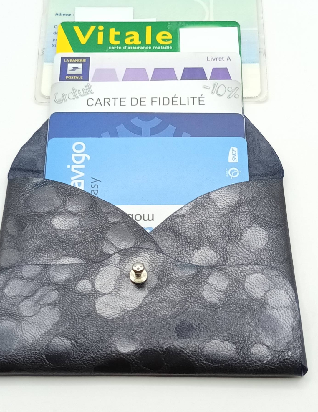 Porte-cartes Bleu foncé tacheté