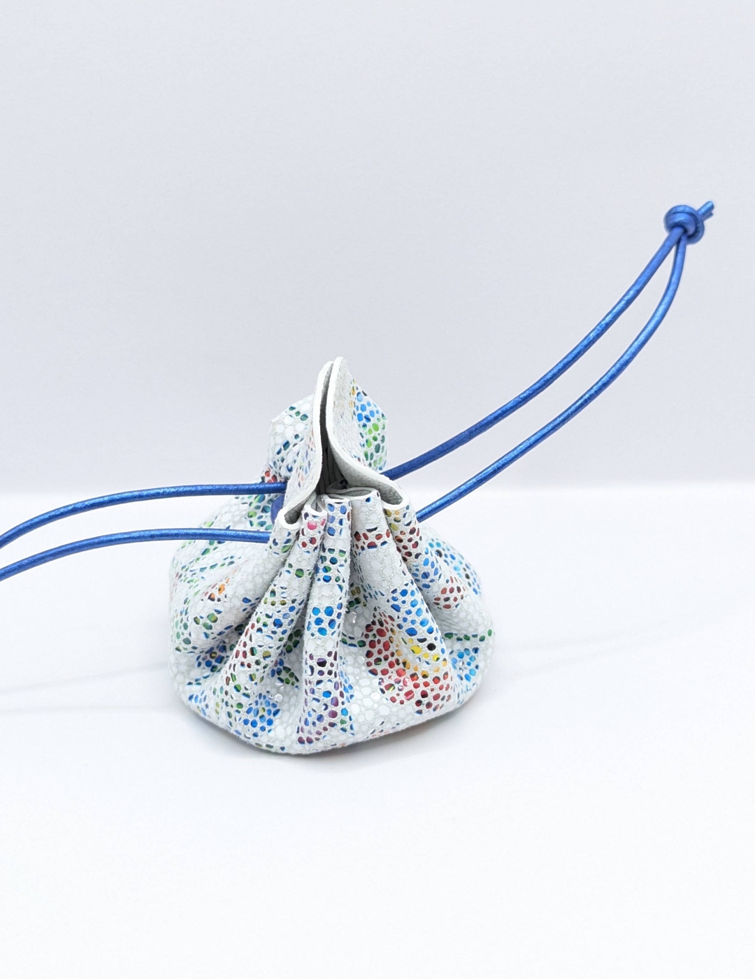 Petite bourse Blanc A motif fleuri coloré