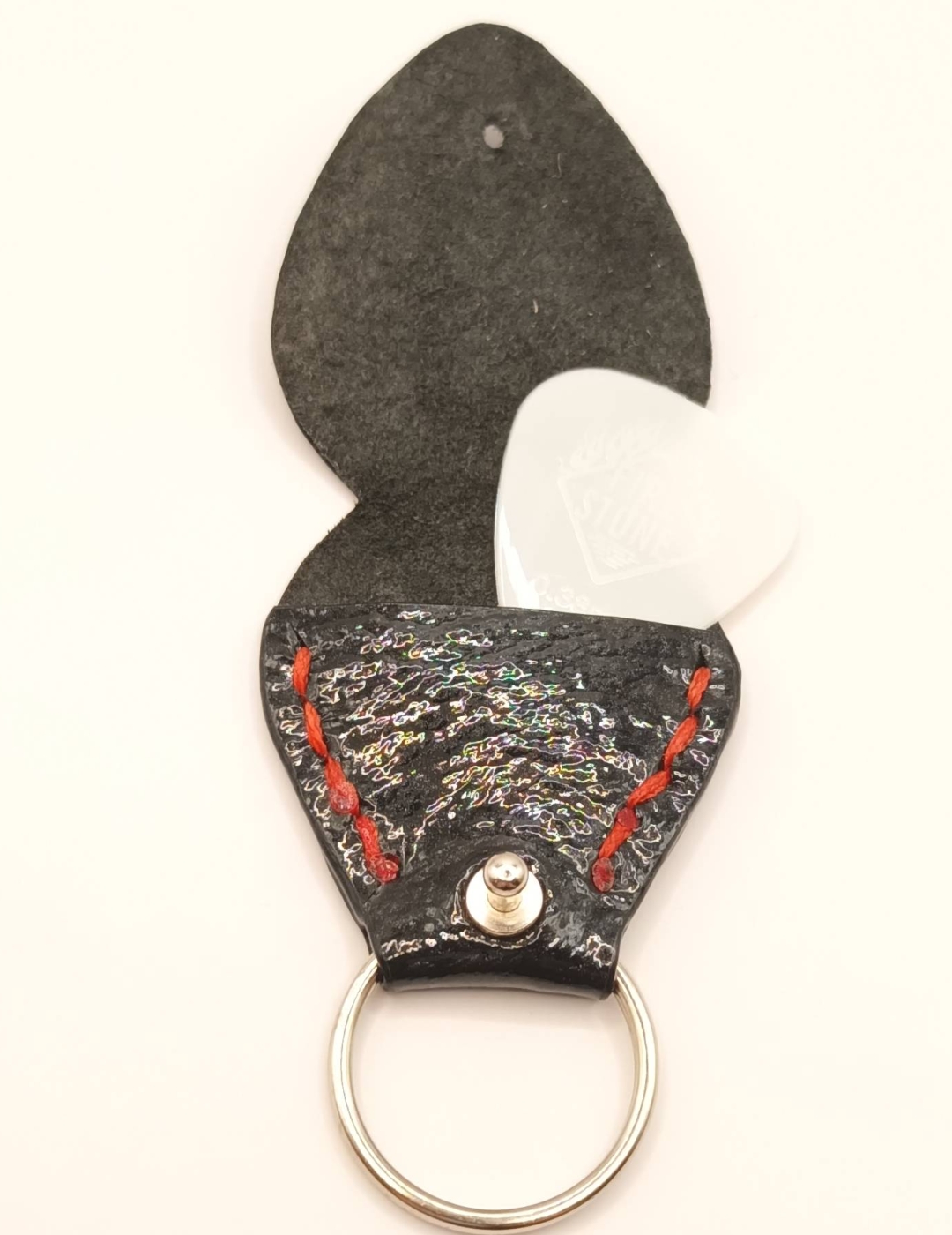 Étui à médiator Noir grainé vernis