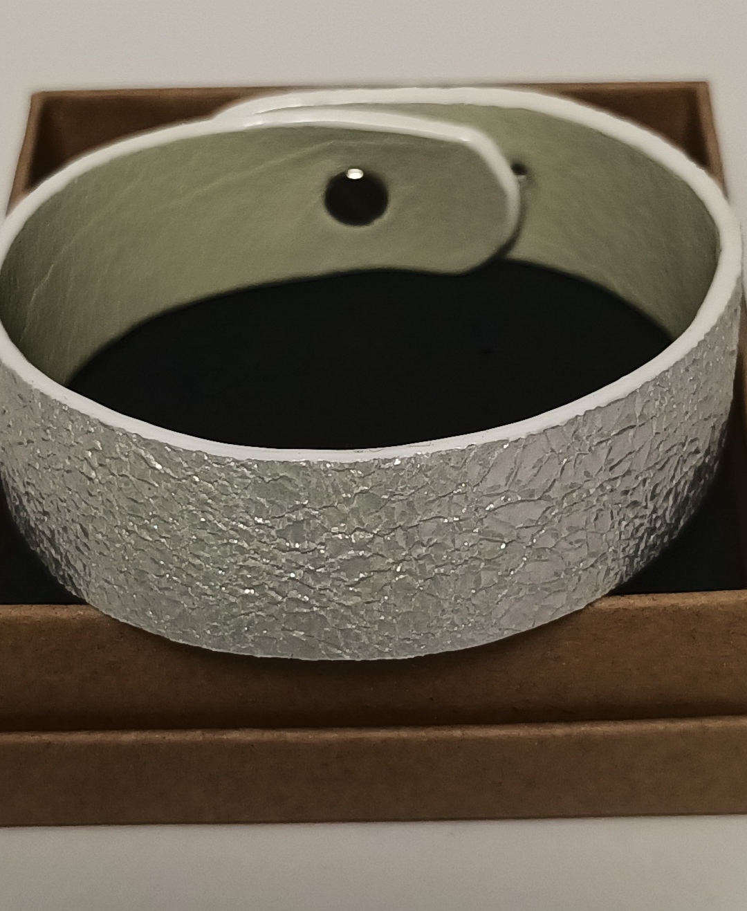 Bracelet vert d’eau effet craquelé