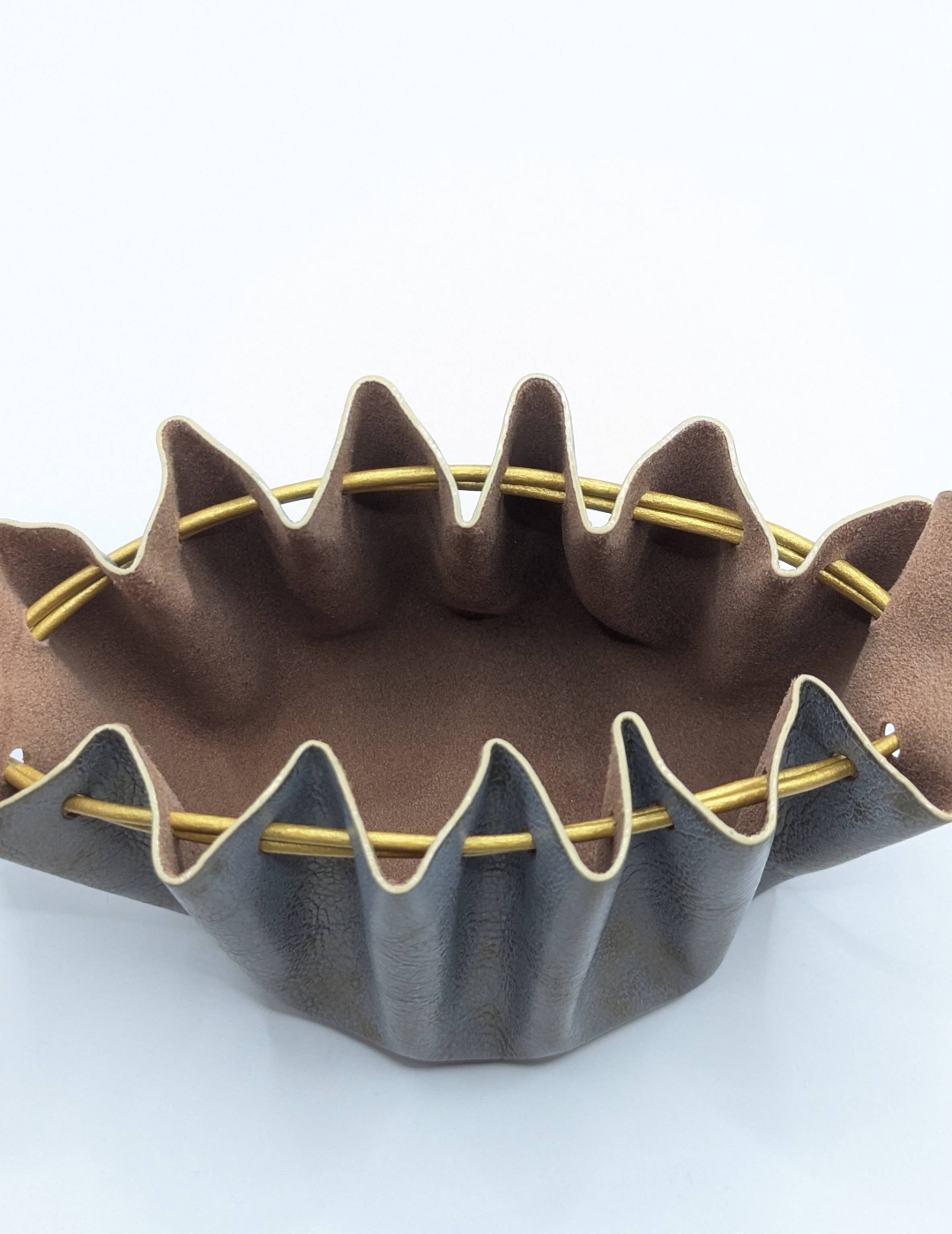 Grande bourse Mauve gris et doré