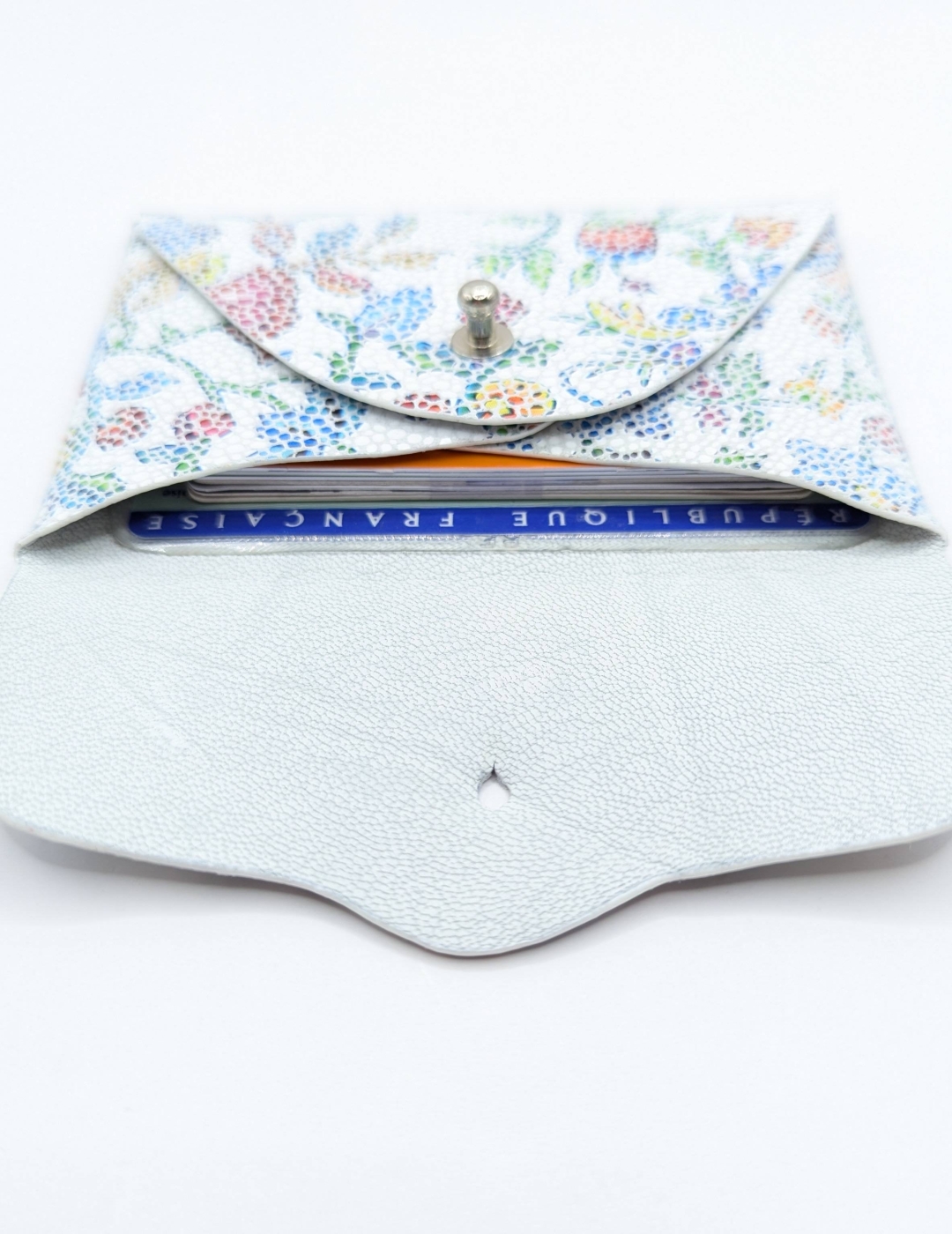 Porte-cartes Blanc à fleurs style gaudì