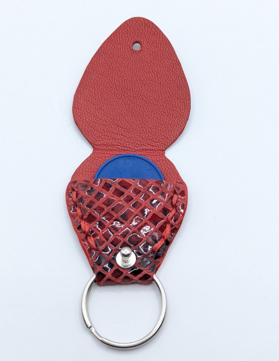 Étui à médiator Rouge et noir imitation serpent