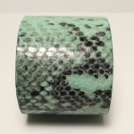 Bracelet Manchette verte menthe effet python