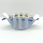 Petite bourse  blanche à rayures bleues métallisées