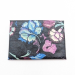 Porte-cartes Noir à grosses fleurs