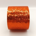 Bracelet Manchette orange pailletée et orange