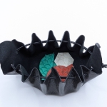 Grande bourse Noir Grainé vernis