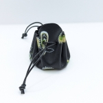 Petite bourse Noir A fleurs vertes