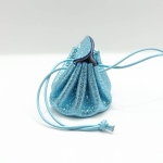 Petite bourse Bleu turquoise Métallisé froissé