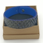 Bracelet bleu aux reflets bronze en saumon