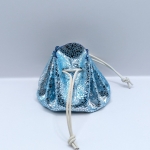 Grande bourse Bleu turquoise et argent Effet craquelé