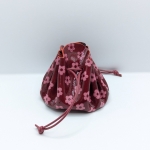 Grande bourse Rouge cerise Motif petites fleurs