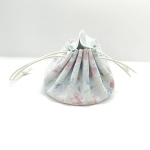 Grande bourse Blanc fleuri Touché velours