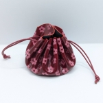 Grande bourse Rouge cerise Motif petites fleurs