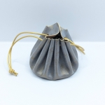 Grande bourse Mauve gris et doré