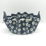 Grande bourse Noir Motif petites fleurs