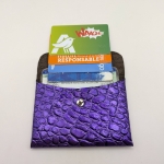 Porte-cartes Violet métallisé imitation crocodile