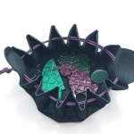 Grande bourse Violet et vert émeraude Métallisé