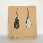 Boucles d’oreilles petite goutte en galuchat caviar