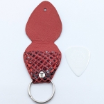 Étui à médiator Rouge et noir imitation serpent