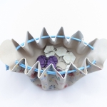 Grande bourse Crème fleuri Touché velours