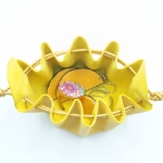 Petite bourse Jaune Grainé