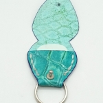 Étui à médiator Turquoise imitation crocodile