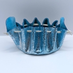 Grande bourse Bleu turquoise et argent Effet craquelé