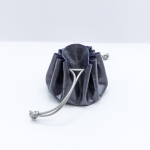 Petite bourse Bleu nuit Motif bulles