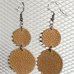 Boucles d’oreilles double rond en galuchat café au lait