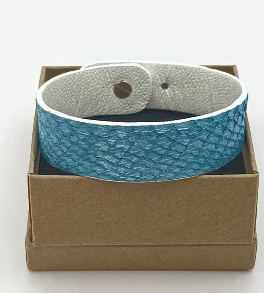 Bracelet turquoise et blanc en saumon