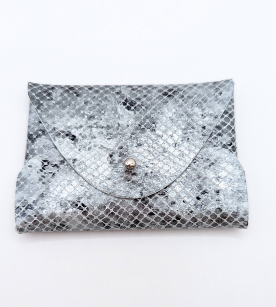 Porte-cartes Argent imitation serpent