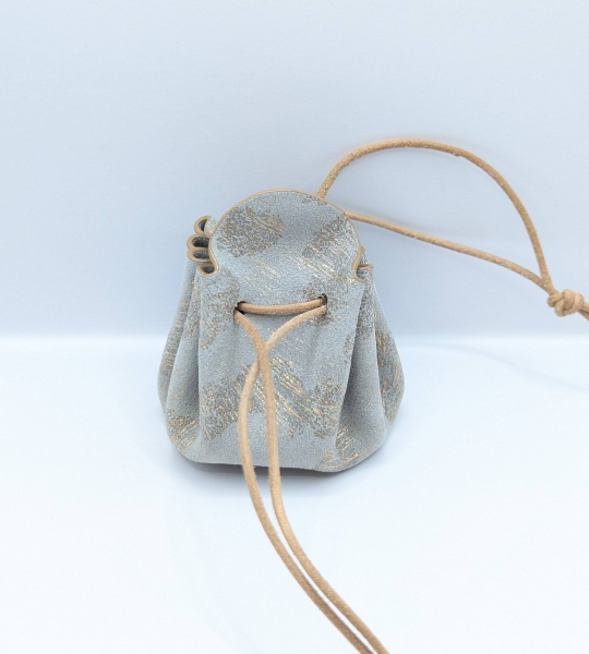 Petite bourse Beige Motif léopard doré