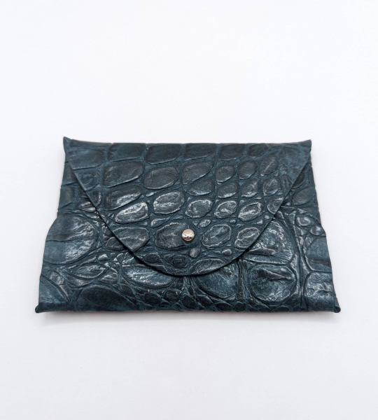 Porte-cartes Vert foncé imitation crocodile