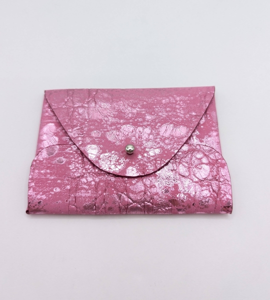 Porte-cartes Rose Barbie métallisé