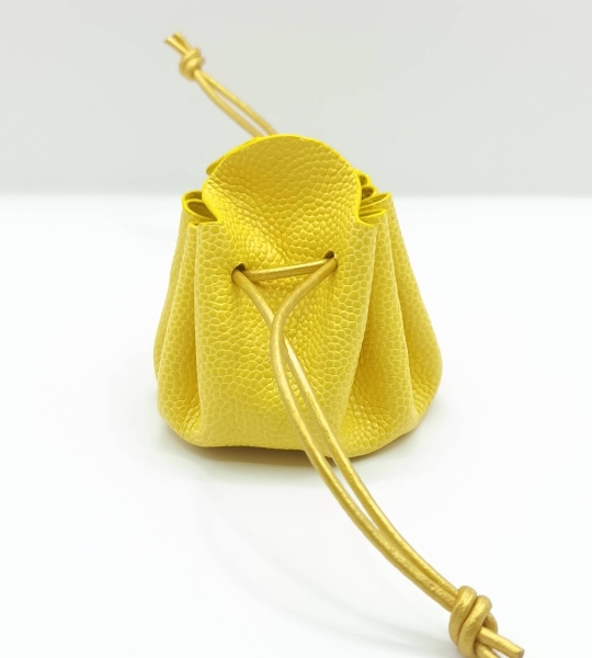 Petite bourse Jaune Grainé