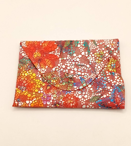 Porte-cartes Rouge fleuri