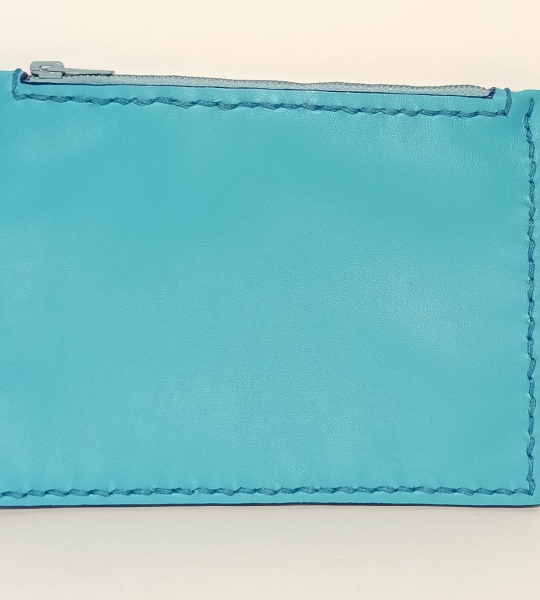 Porte-monnaie leu turquoise et bleu clair