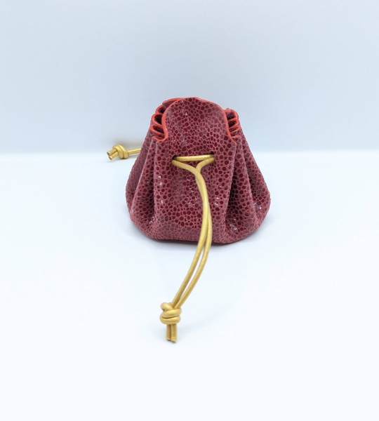 Petite bourse Rouge foncé Imitation galuchat