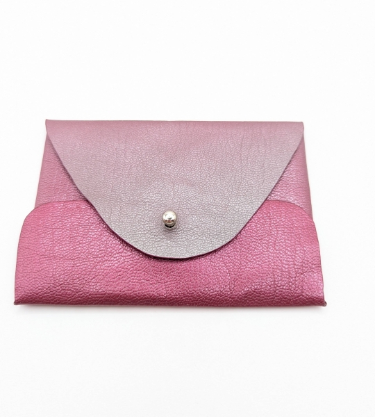 Porte-cartes Rose métallisé