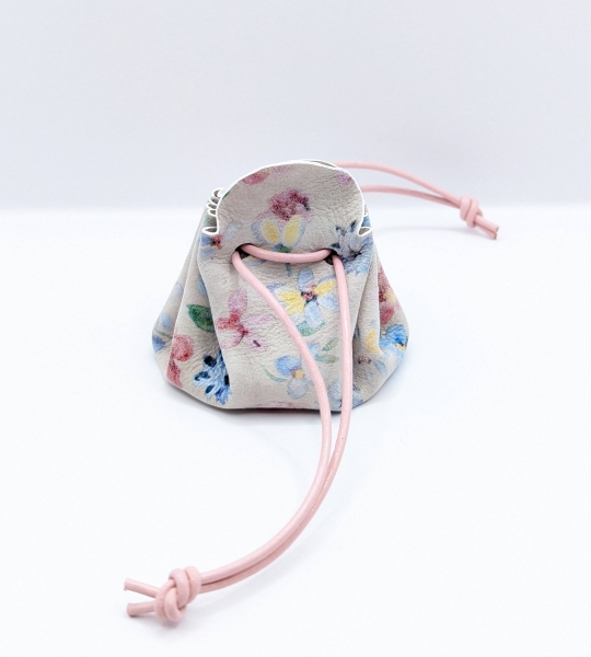 Petite bourse Beige rosé fleuri